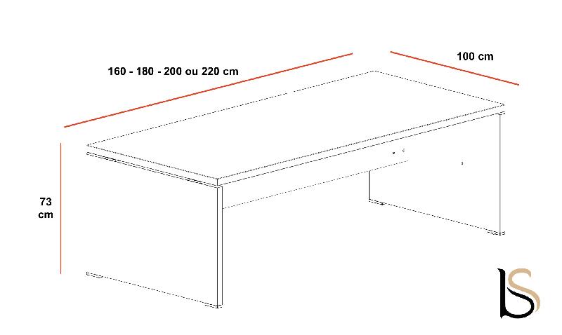 Bureau de direction TAK finition ébénisterie - Mobel Linea - 220, Noyer américain_1