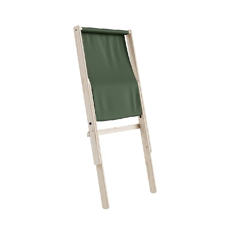 Fauteuil futon Boogie en hêtre massif - Coloris vert olive - Design compact et confortable_1
