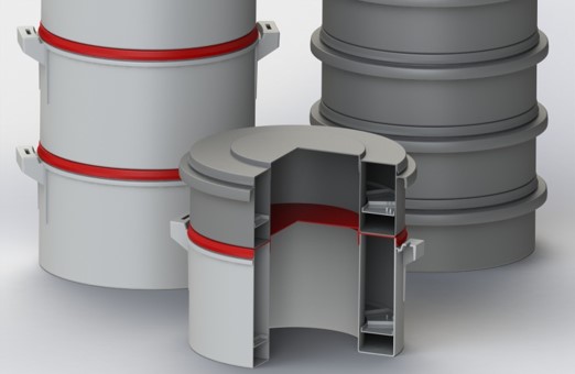 Fût annulaire en polyéthylène haute densité - H 150 PE/PO - très résistant au chimique avec nervure de renfort_1