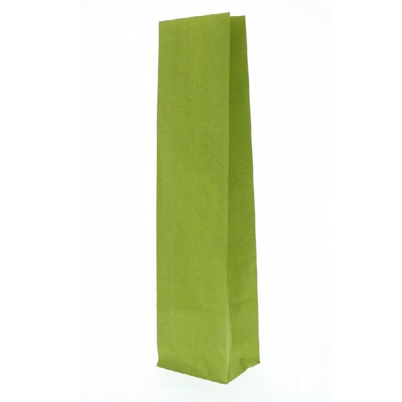 Pochette 1 bouteille en papier kraft vert 10x8x41cm - paquet de 50_1