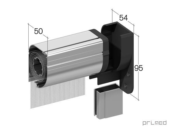 Smeraldo - Moustiquaire en aluminium - Caisson rond 50 mm - Toile en fibre de verre soudée_1