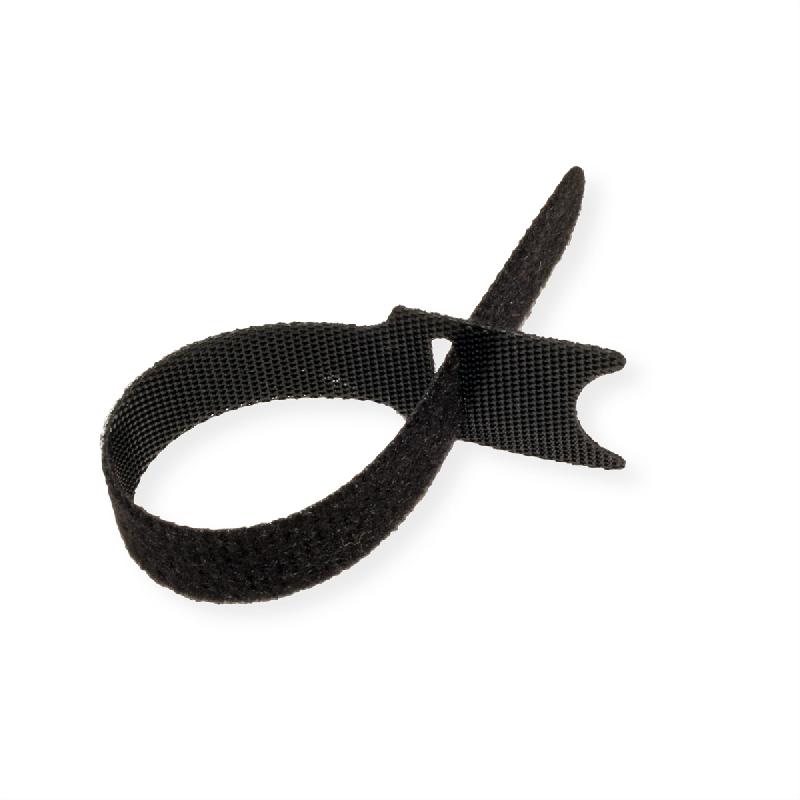 VALUE Bande auto-agrippante avec languette, par 20, noir, 15 cm_1