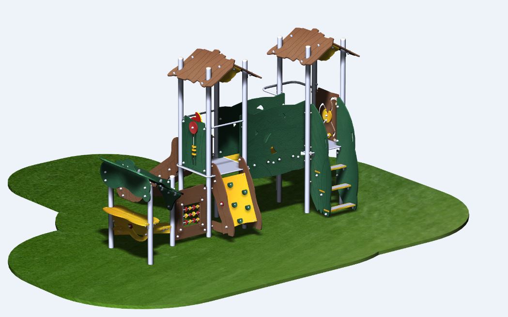 Structure de jeux combinées inox 2 tours - gamme Ama'Zone - modèle AMA29M - Créa Équipements_1