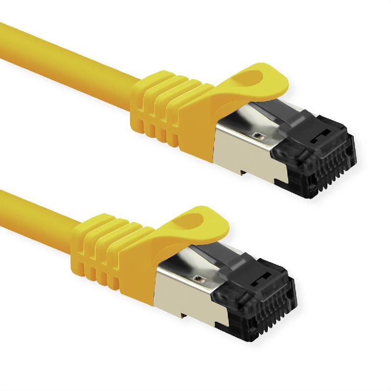 VALUE Cordon S/FTP (PiMF) Cat.8 (Classe I), fils tressés, LSOH, jaune, 1 m_1