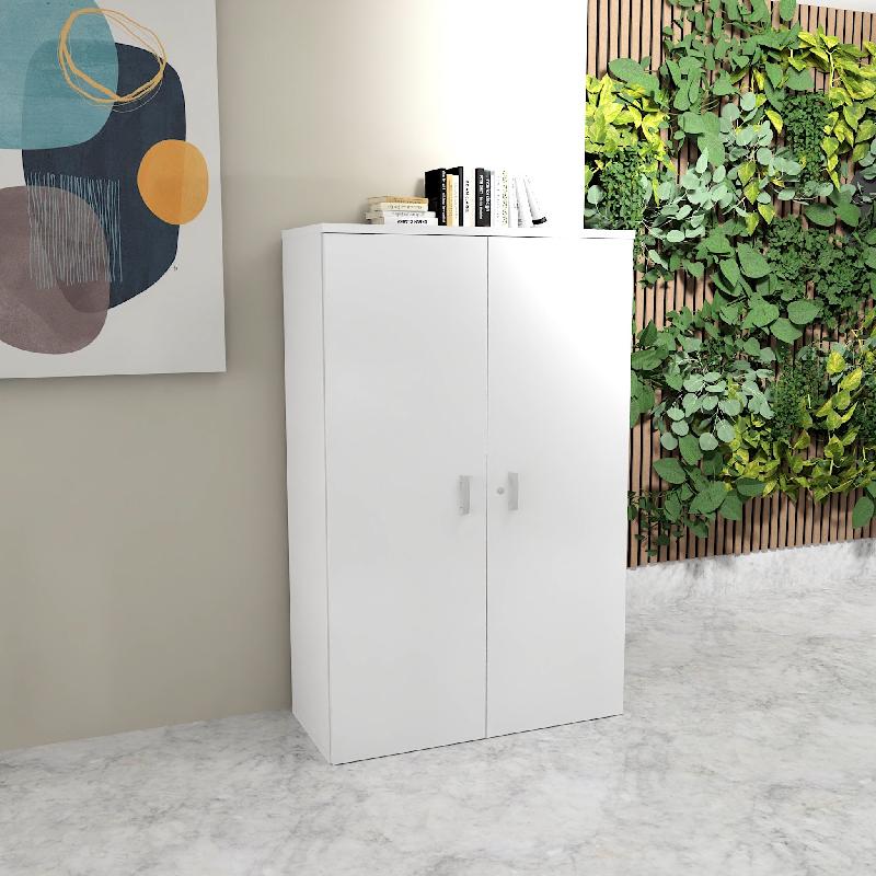 Armoire de bureau monocolore hauteur 159 cm - Mobel linea - 100, Blanc pastel_1