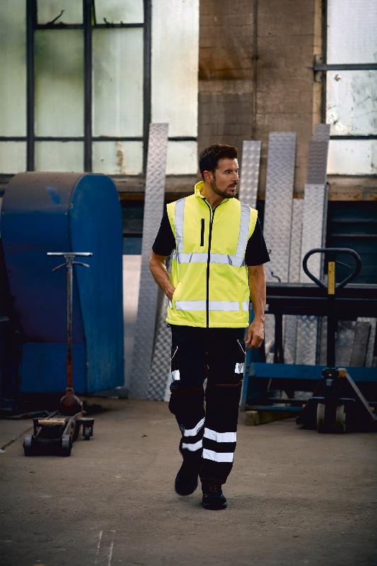 Bodywarmer softshell haute visibilité - Yoko - Réf : YHV006 - Imperméable, bandes réfléchissantes, norme EN ISO20471:2013_1