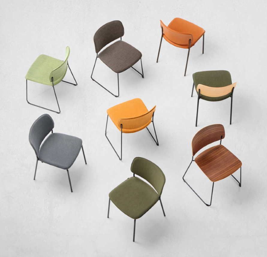 Chaise KARYN - design polyvalent et contemporain - assise et dossier en polypro, bois ou tapissés - empilable_1