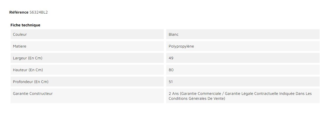 S6324BL2 - Chaises empilables London - Weber Industries - 49 cm de large - polypropylène blanc - fabrication italienne_1