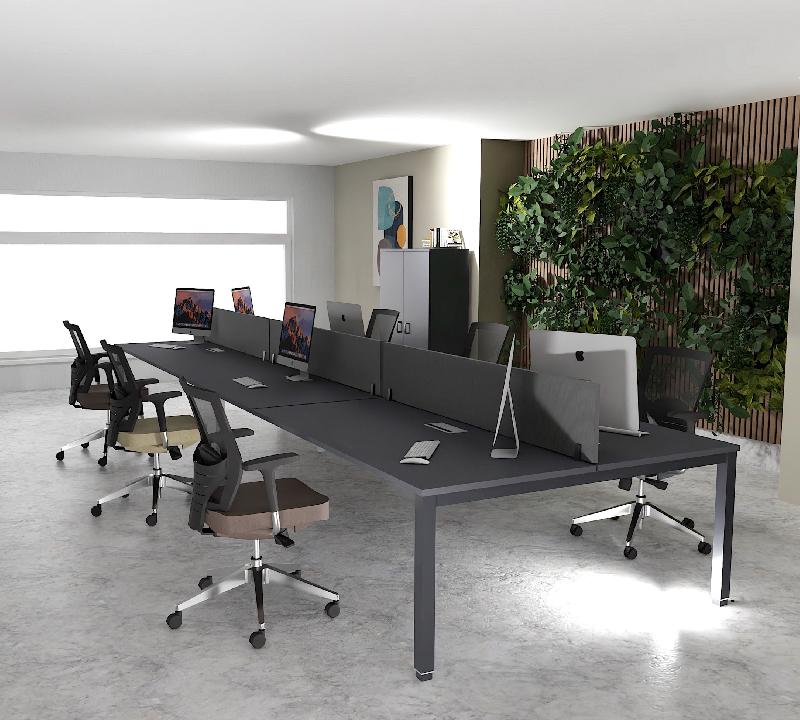 Bureau 6 personnes Tempo - Mobel linea - Anthracite, Anthracite, 540_0