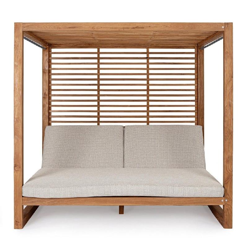 Daybed avec tablette Honolulu en teck normes FSC 200 x 210 x 200 cm_1