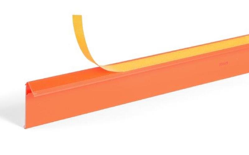 Porte étiquette incliné 40 x 1000 adhésif - Blanc pur RAL 9010_1