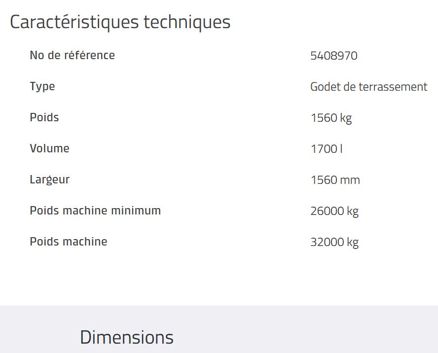 S70 teeth godet d'excavation - rototilt - 1700 L - système de dents en J ou lames_1