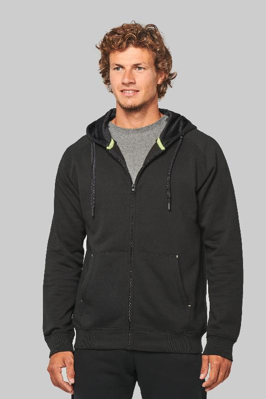 Veste zippée à capuche unisexe - Réf: PA383 - Molleton gratté - Polyester/coton - Marque PROACT_1