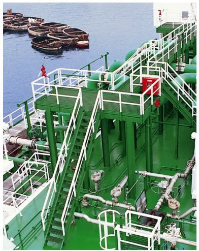 Escalier droit pour l'industrie, avec profilés et caillebotis en polyester - MM_1