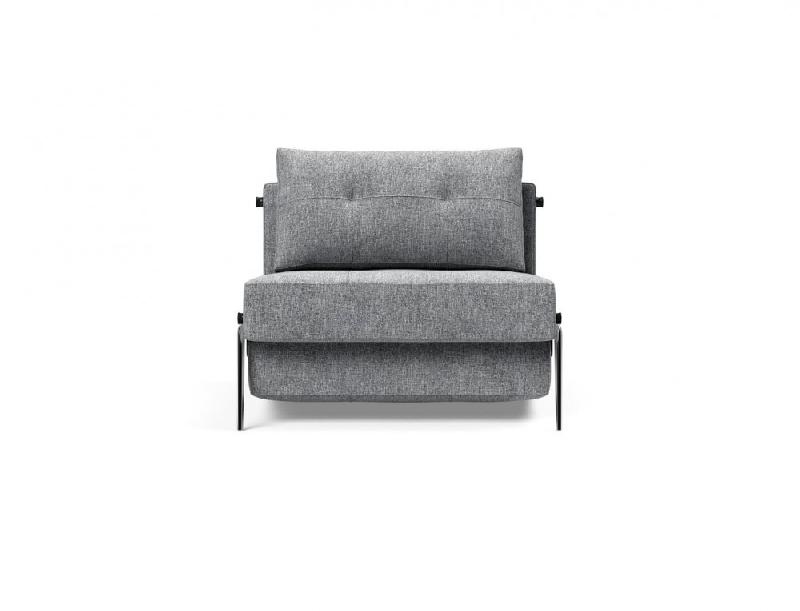 Fauteuil design convertible Innovation Living Cubed 02 - Alu - Tissu Twist Granite - 200x90cm_1