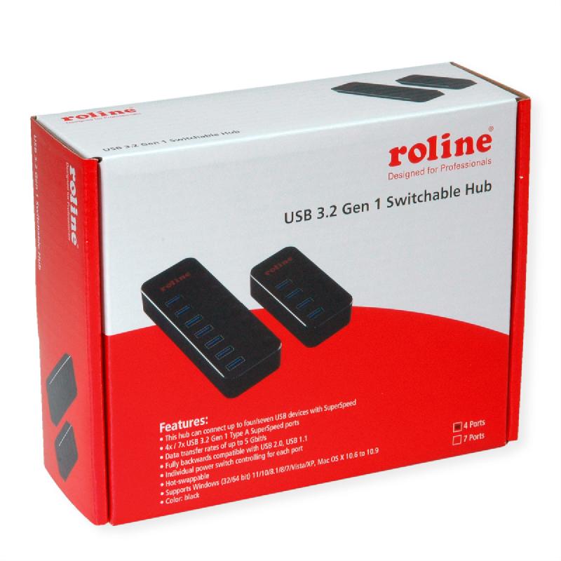 ROLINE Hub Notebook USB 3.2 Gen 1, 4 ports, noir_1