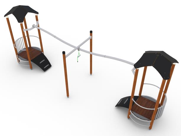 Structure multi-jeux pour enfants 5 à 12 ans - UniPlay Zippie 8071070 - Hags - Poteaux bois et panneaux acier_1