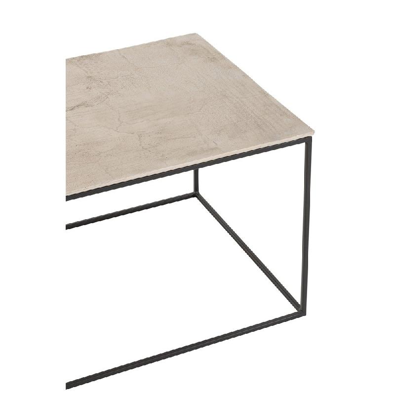 Table basse rectangulaire NIZI en aluminium argent/noir - Design moderne et fonctionnel_1