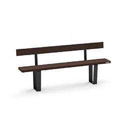 Banc public avec lattes 100% plastique recyclé - Coloris gris ou marron - SOFT_1