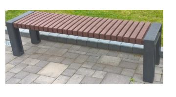 Banc public 100% plastique recyclé - UENO - Noir et marron - Longueur 130 ou 180cm - Imputrescible et sans entretien_1