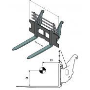 Fourches à palettes avec déplaceur hydraulique - S/C Camerican Group - capacité 2500 à 3000 kg - pour chargeuses sur pneus et pelleteuses_1