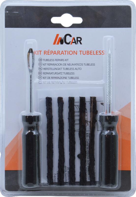 INCAR - Kit réparation tubeless avec 5 mèches préencollées et autovulcanisantes - 922327_1