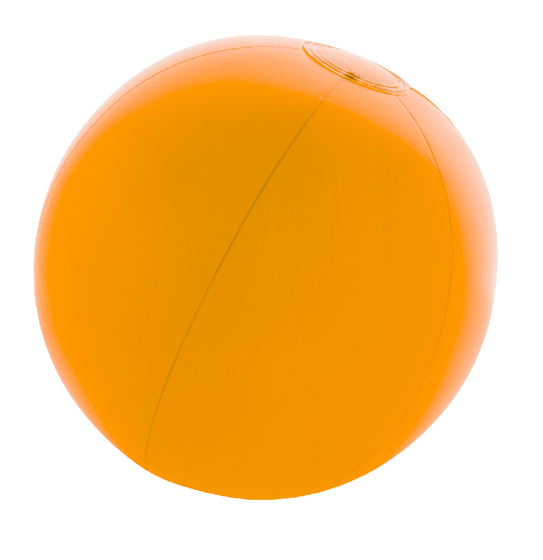 Ballon de plage gonflable en PVC - ø28 cm - 6 panneaux - Couleur orange_1