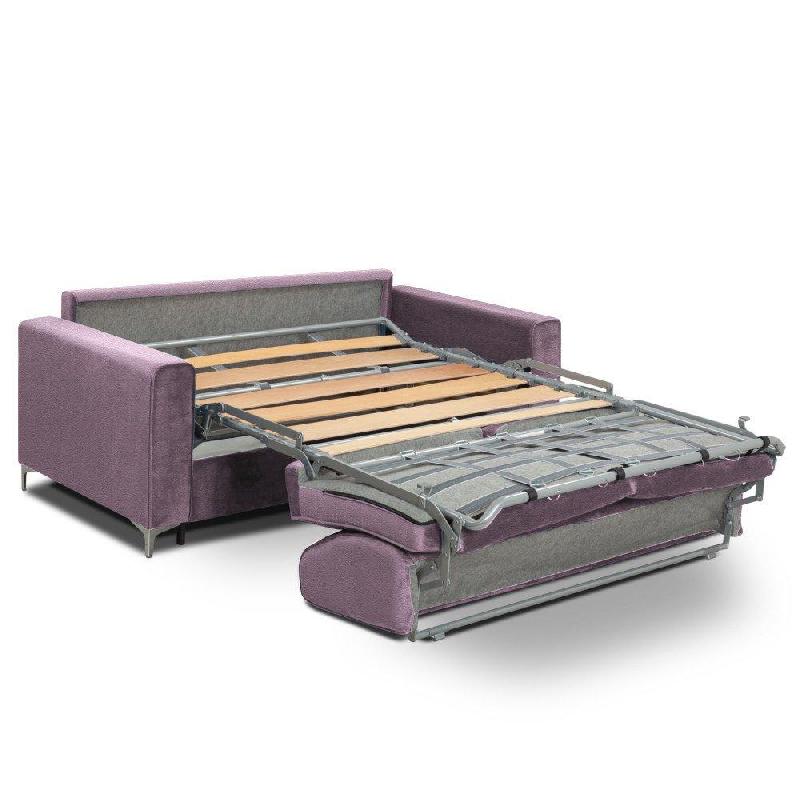 Canapé convertible express Jackson - matelas Comfort Bultex® 160cm, sommier lattes, cuir vachette parme_1