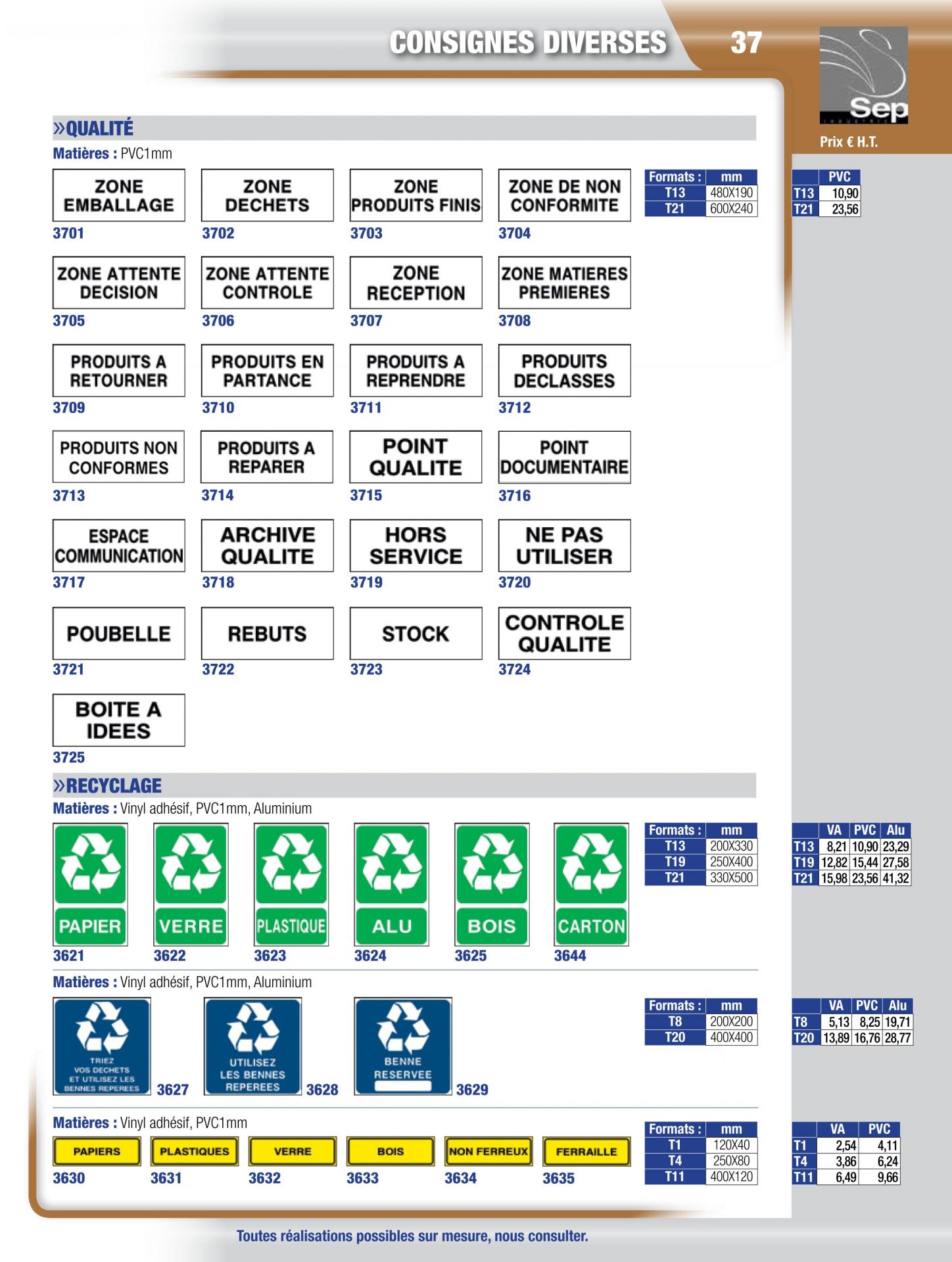 Panneau de signalisation - consignes diverses - pour sécurité et informations_1