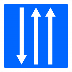 Panneau indication C29b - Créneau de dépassement à trois voies affectées - WP Signalisation - Recyclable et éco-responsable_1
