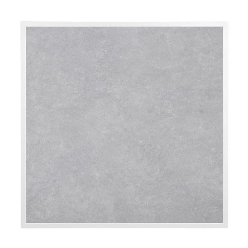 Plateau de table extérieur carré en verre trempé effet pierre gris clair bord blanc 700 mm | Bolero - FU514_1
