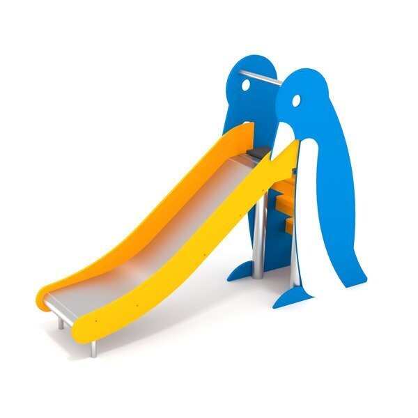 Toboggan Pingouin en acier inoxydable et PEHD - Aire de jeux conforme EN1176 - Référence BT18053_1