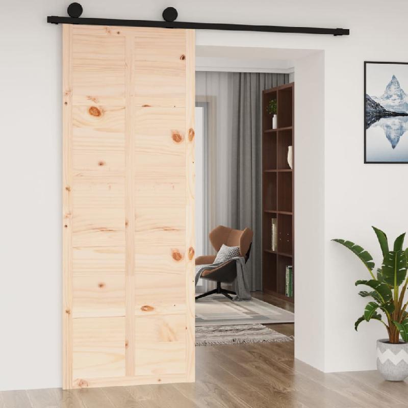 Vidaxl porte de grange 80x1,8x214 cm bois massif de pin 824628_1