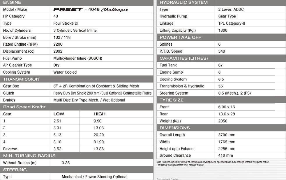 4049 Tracteur agricole - PREET - 2RM - 40 HP avec fonctionnalités avancées_1