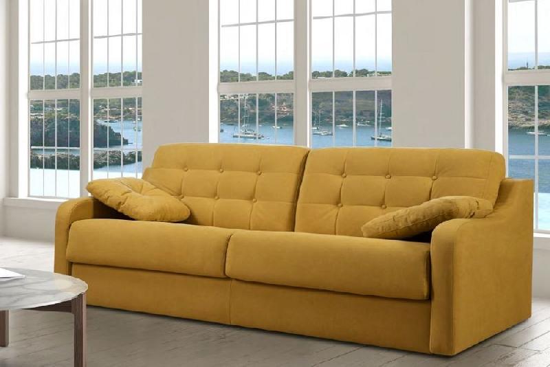 Canapé convertible express POL 160x190 cm - dossier capitonné - tissu personnalisable - matelas 13 cm - ouverture rapide_1