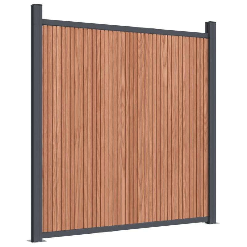 Vidaxl panneau de clôture marron 180x186 cm wpc 4003981_1