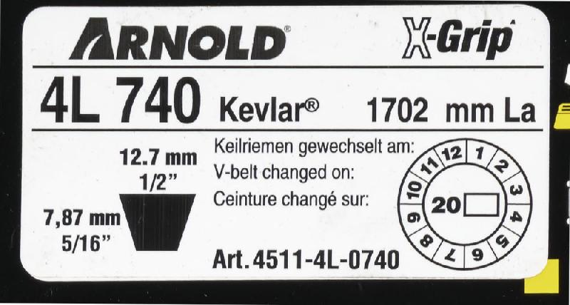 Courroie trapézoïdale X-Grip V - type 4L740_1