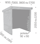 Abri bus MBAV001 - structure et bardage en bois - pin sylvestre classe IV - banquette incluse_1