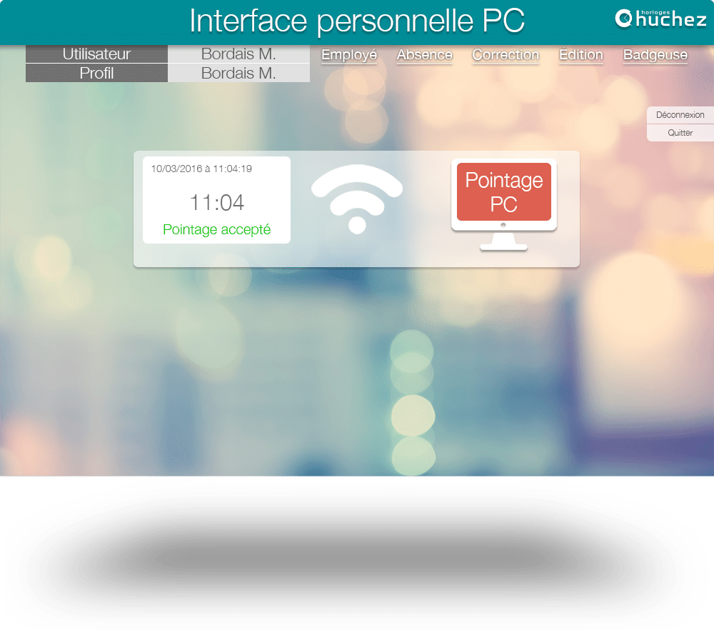 Logiciel de gestion du temps THEMIS - Pointage PC avec login et mot de passe personnalisable_1