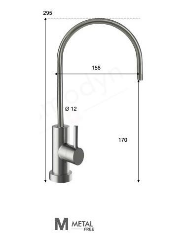 Robinet 1 voie Mat-Medium-Metal Free - col de cygne - aspect brossé - Réf 1MM-MF_1