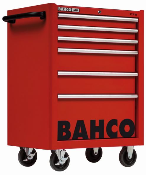 Servante classique C75 - 6 tiroirs, rouge, 986 x 501 x 763 mm - Système Lock&Go - 1475K6RED_1