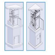 Type 1500.15/90 monte-charge élévateur - CMC monte-charges - capacité 1500 kg - pylône autoportant_1