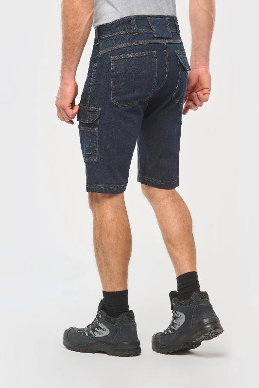 Bermuda denim multipoches homme - Réf: WK715 - 99% coton / 1% élasthanne - Lavage industriel 60°C_1