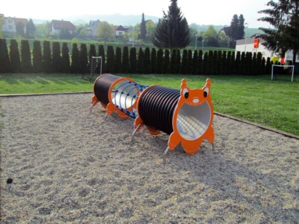 Chenille éducative pour aire de jeux - EN1176 - Référence BT16028 - Tunnels et pont en acier inoxydable et plastique HDPE/HPL_1