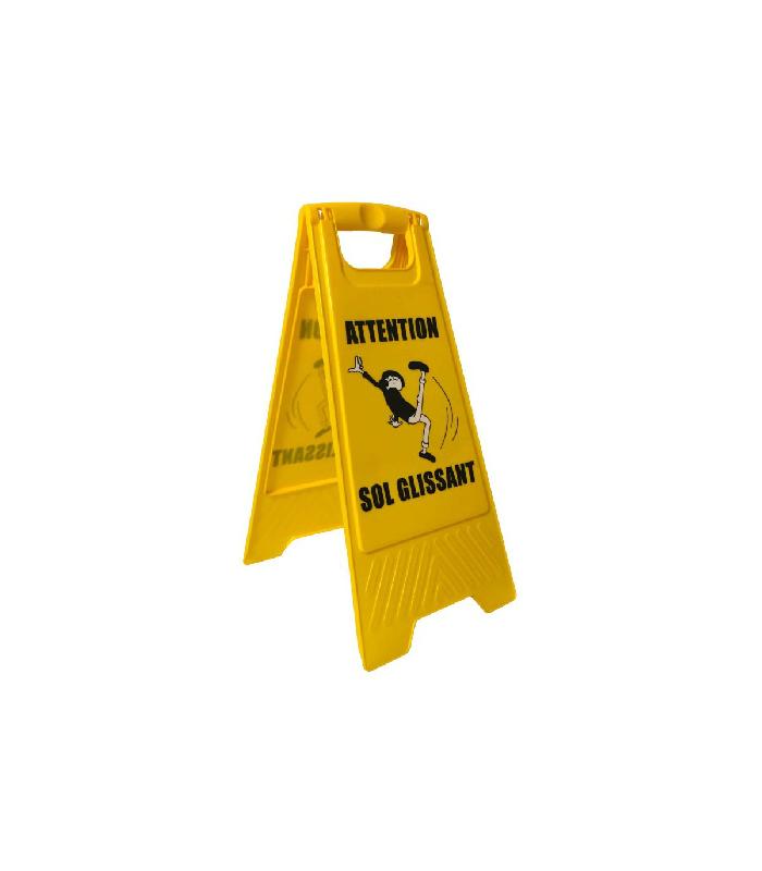 Chevalet de signalisation - attention sol glissant - lot de 3 - BCS-YELLOW-GX3_1