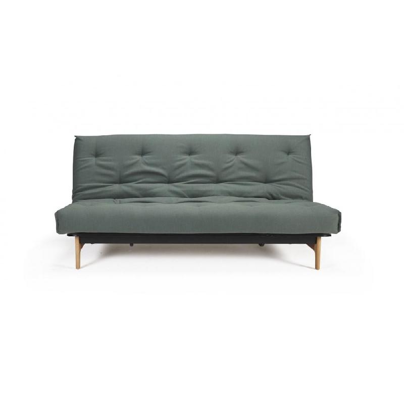 Canapé convertible design Aslak 140x200 cm - Capitonné tissu Elegance Green - Innovation Living_1