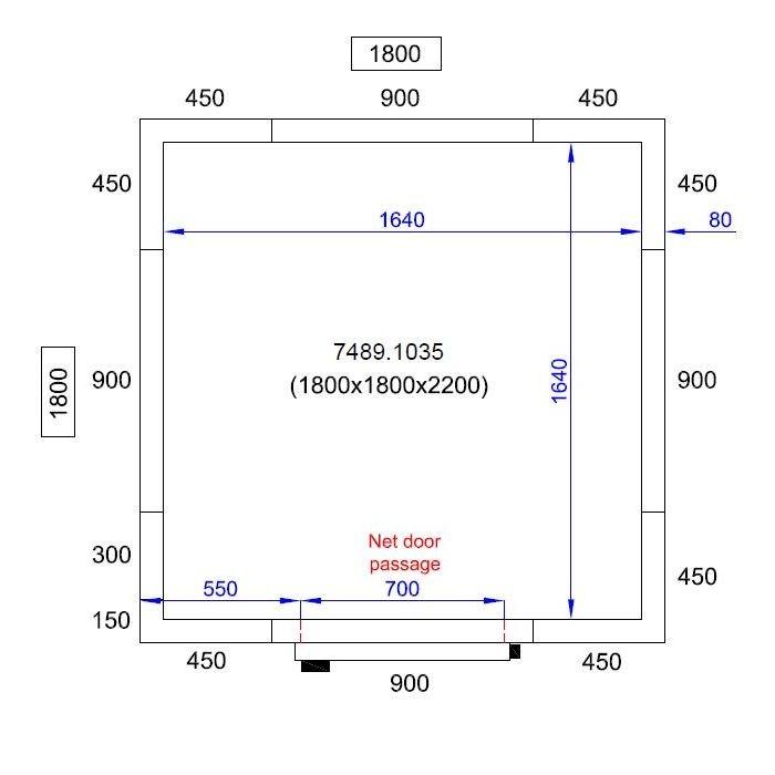Chambre froide négative 1800X1800X2200 - 80mm Pro Line Combisteel_1