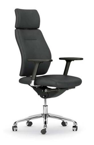 Fauteuil de Direction cuir Creta - Mobel Linea - cuir noir_1