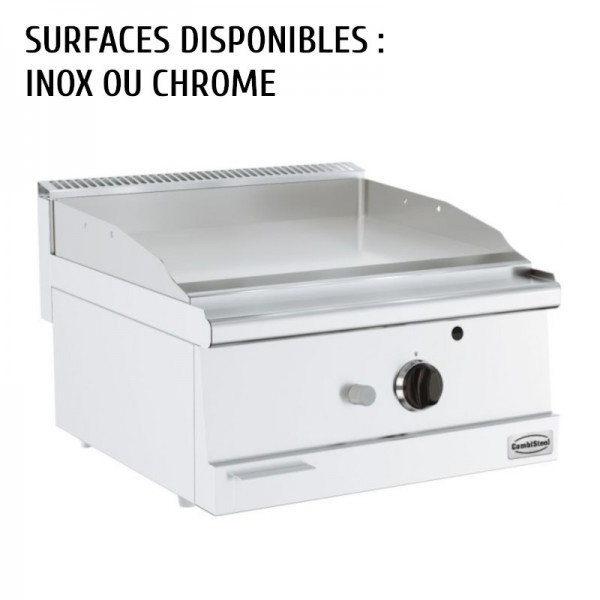 Plaque à snacker gaz série 600 Combisteel - 7178.0030 - plaque acier 15mm, surface lisse inox ou chrome, 7kW_1