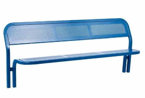 Banc public Conviviale en tôle perforée - épaisseur 2 mm - longueur 2000 mm - structure en tube acier_1